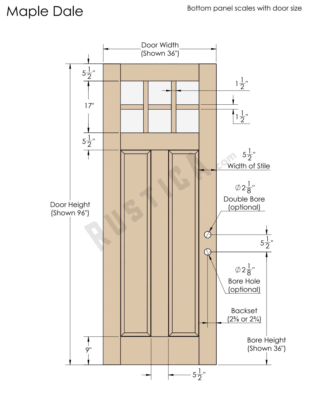 Maple Dale Exterior Slab Door | Rustica